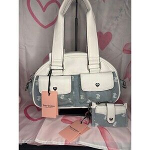 JUICY COUTURE DENIM PACK IT UP BOWLER BAG AND WALLET SET